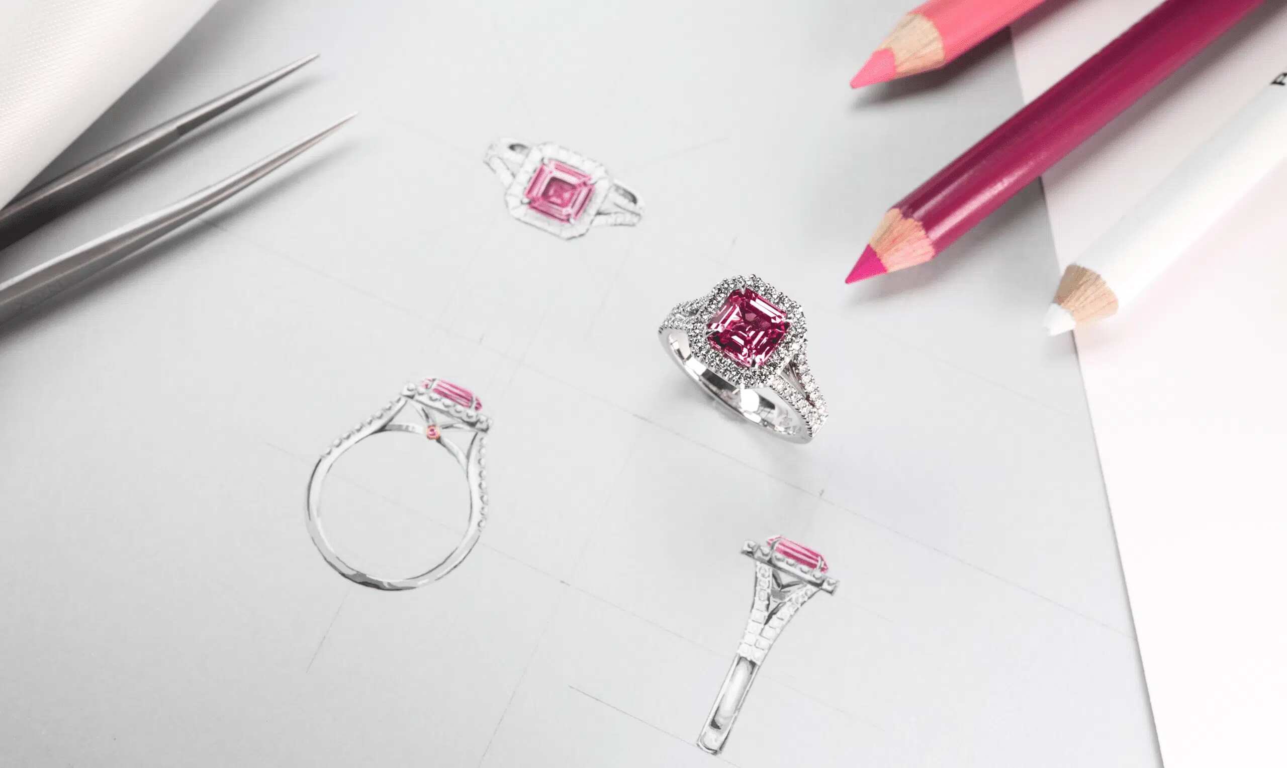 custom pink sapphire image