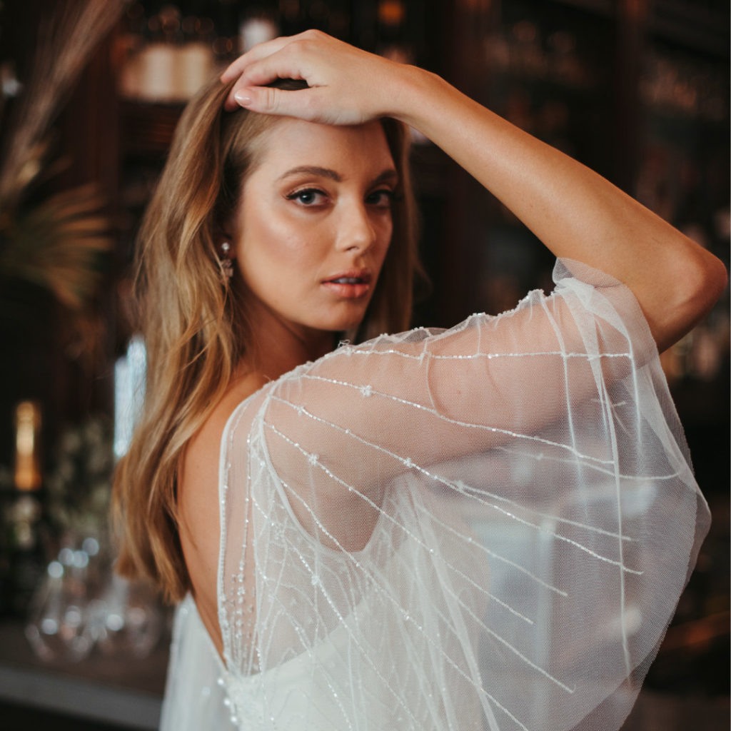 Lace shoulder wedding dress - Wendy Makin Bridal