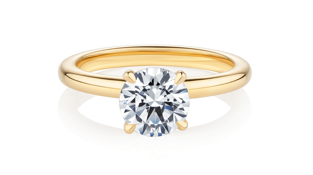 Lilly Pilly Solitaire Round Brilliant Cut Diamond in Yellow Gold