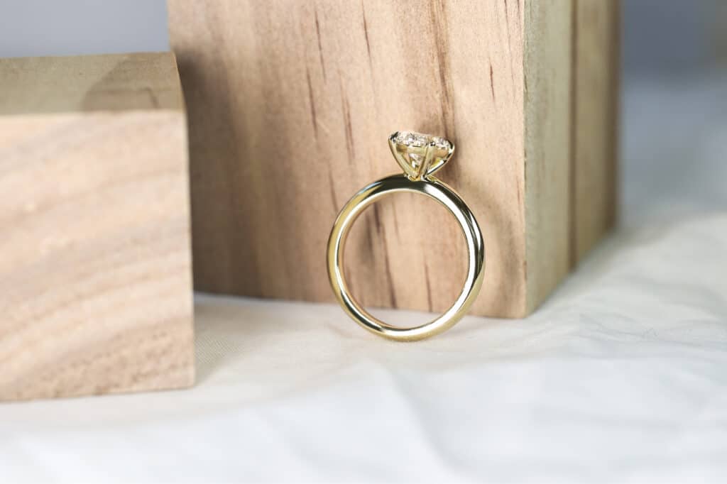 Waratah Oval cut yellow gold diamond engagement ring 11