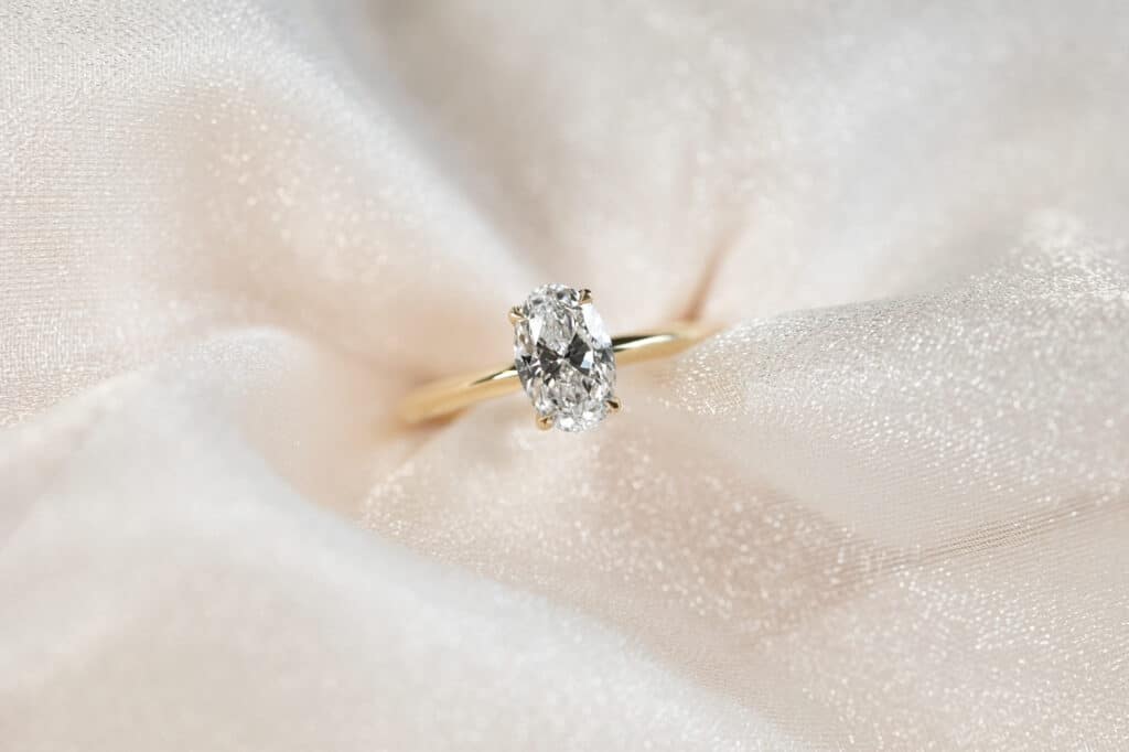 Waratah Oval cut yellow gold diamond engagement ring 3
