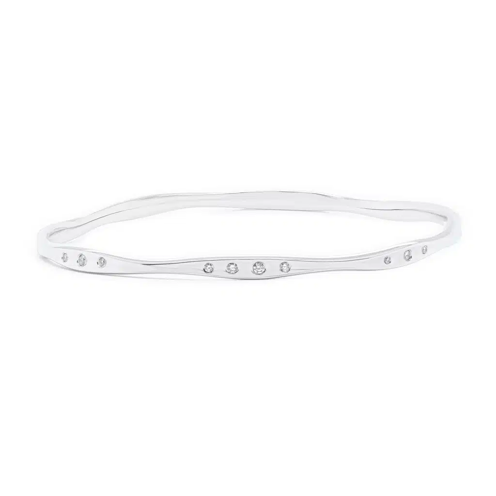 Diamondport Signature White Gold Bangle