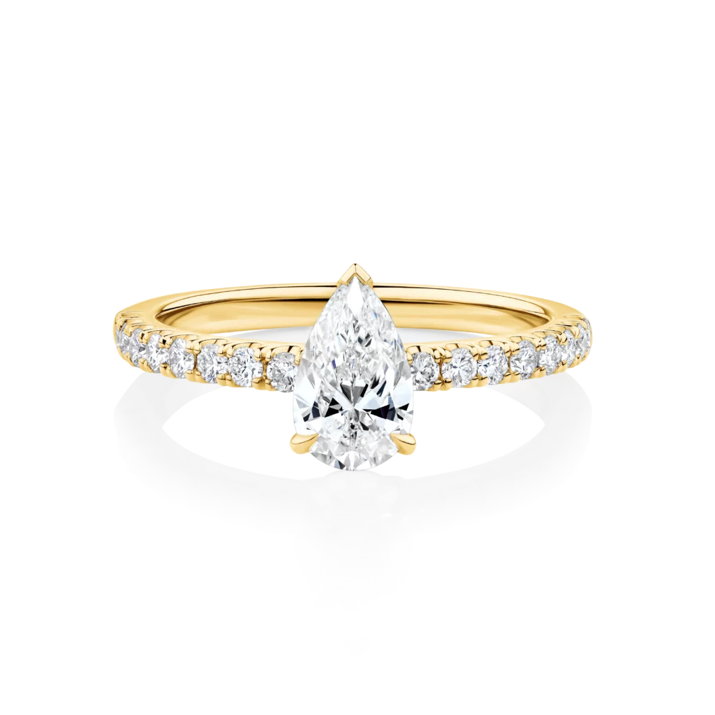 Dianella-Side-Yellow-Gold-Pear-Cut-Diamond-Band-Diamond-Engagement-Ring