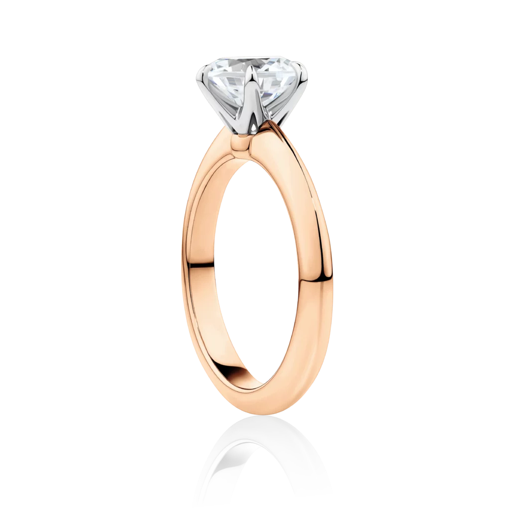 Southern-Star-Side-Rose-Gold-Two-Tone-6-claw-Round-Cut-Diamond-Engagement-Ring