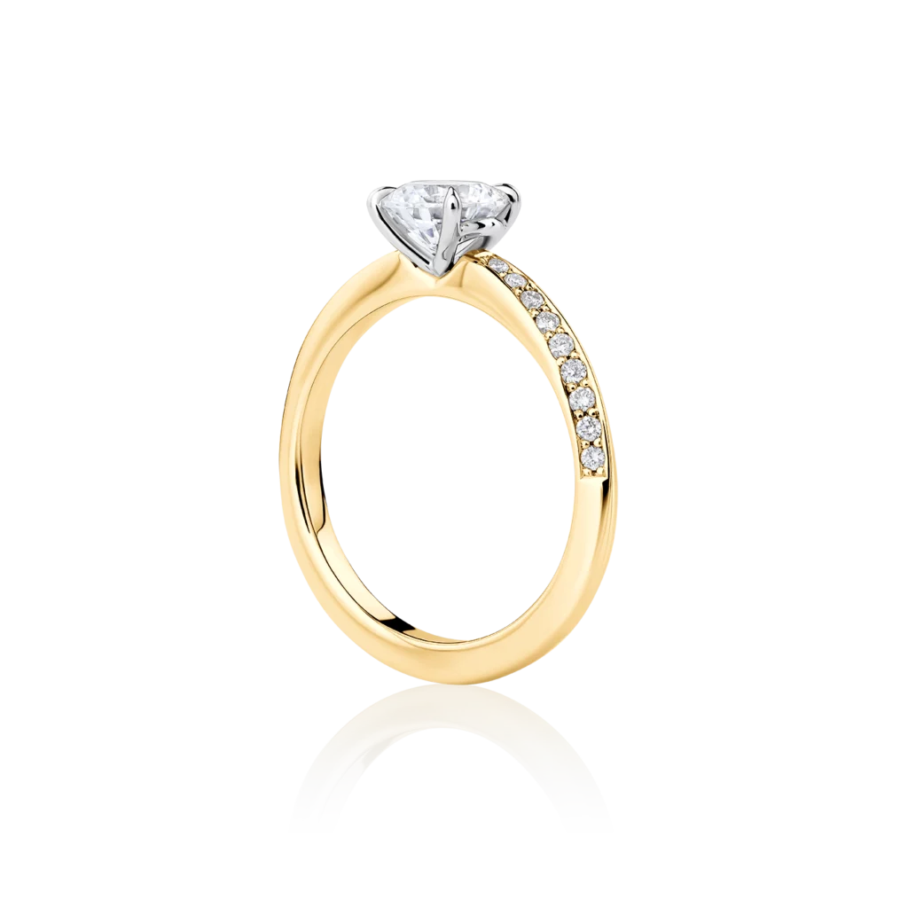 Hibiscus-Side-Yellow-Gold-Two-Tone-Round-Diamond-Engagement-Ring