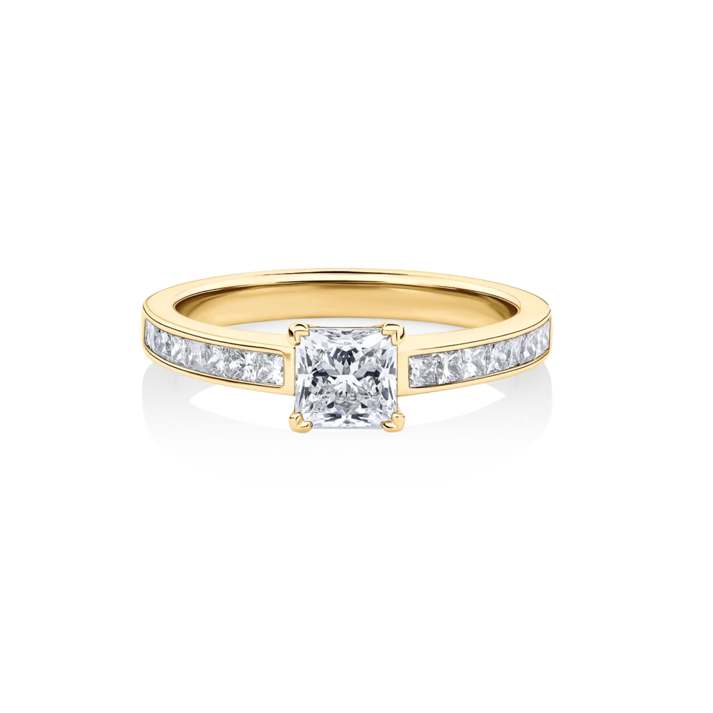 Pandorea-Yellow-Gold-Princess-Diamond-Engagement-Ring